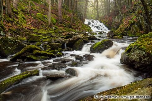 Upper Burlington Falls on Bunnell Brook, Burlington, Connecticut