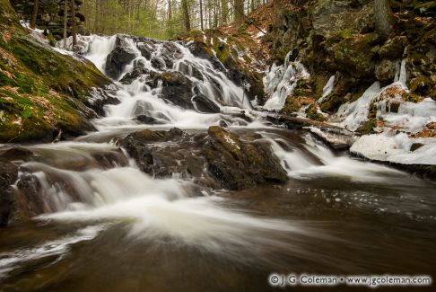 Upper Burlington Falls on Bunnell Brook, Burlington, Connecticut