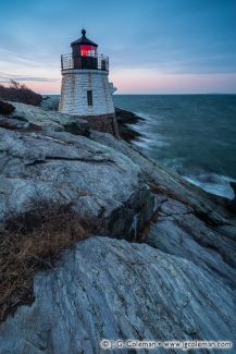 Castle Hill Lighthouse on Narraganset Bay, Newport, Rhode Island