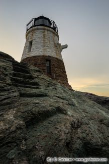 Castle Hill Lighthouse on Narraganset Bay, Newport, Rhode Island