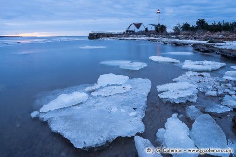 Lynde Point Lighthouse on Long Island Sound, Old Saybrook, Connecticut