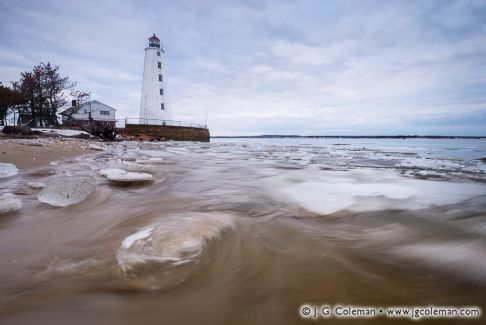 Lynde Point Lighthouse on Long Island Sound, Old Saybrook, Connecticut