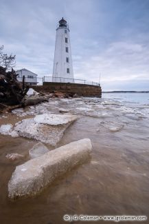 Lynde Point Lighthouse on Long Island Sound, Old Saybrook, Connecticut
