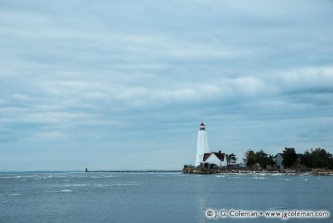 Lynde Point Lighthouse on Long Island Sound, Old Saybrook, Connecticut