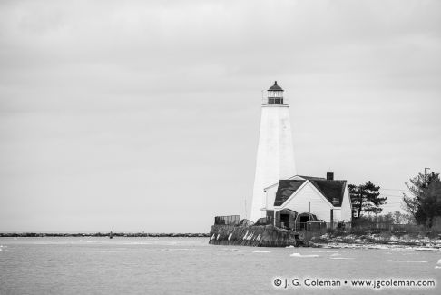 Lynde Point Lighthouse on Long Island Sound, Old Saybrook, Connecticut