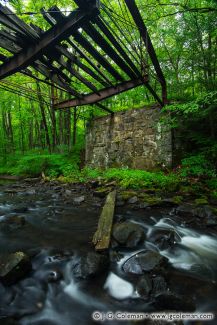 Old Sheffield Street Bridge over Hancock Brook, Mattatuck State Forest, Waterbury, Connecticut