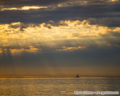 Southwest Ledge Lighthouse as seen from Bradley Point Park, West Haven, Connecticut