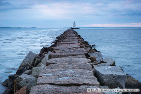 Saybrook Breakwater Lighthouse off Lynde Point, Old Saybrook, Connecticut