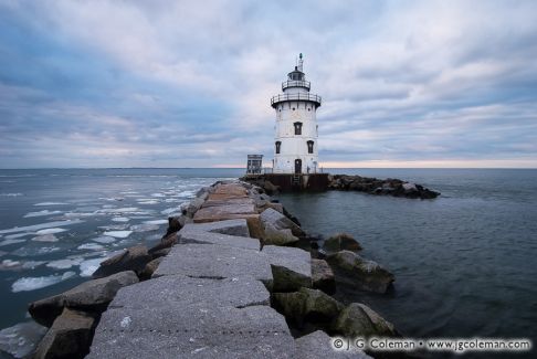 Saybrook Breakwater Lighthouse off Lynde Point, Old Saybrook, Connecticut