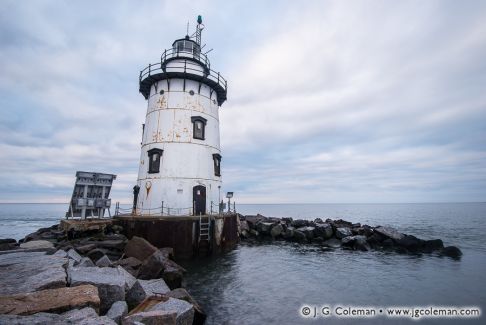 Saybrook Breakwater Lighthouse off Lynde Point, Old Saybrook, Connecticut