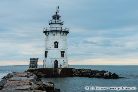 Saybrook Breakwater Lighthouse off Lynde Point, Old Saybrook, Connecticut