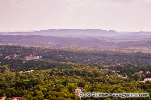 Sleeping Giant State Park as seen from East Peak, Hubbard Park, Meriden, Connecticut