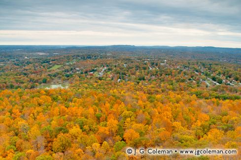 Sleeping Giant State Park as seen from East Peak, Hubbard Park, Meriden, Connecticut